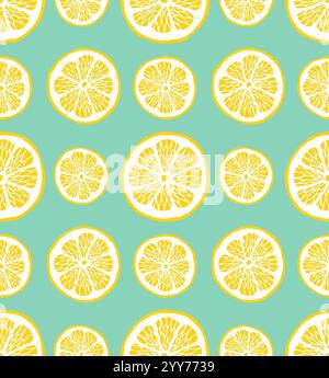 Nahtloses Vektormuster von Skizzen von Zitronenschichten Stock Vektor