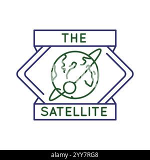 Einfaches Logo mit Satellitensymbol Stock Vektor