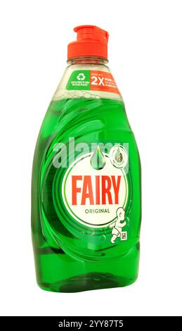 Fairy Original grünes Spülmittel mit zwei Mal längerer Haltbarkeit in einer 654-ml-Flasche Stockfoto