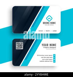 Abstraktes Design der Visitenkartenvorlage in Blau Stock Vektor