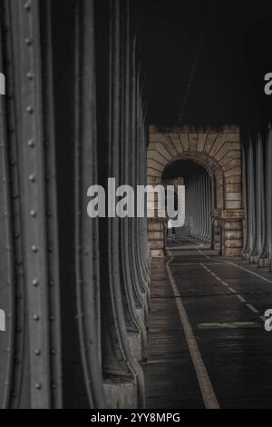Erkunden Sie die Pariser Atmosphäre von Pont de Bir-Hakeim, wo jede Ecke eine Geschichte durch ihre zeitlose Architektur und das pulsierende Stadtleben erzählt Stockfoto