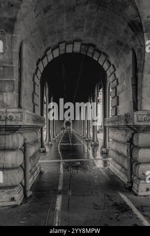 Erkunden Sie die Pariser Atmosphäre von Pont de Bir-Hakeim, wo jede Ecke eine Geschichte durch ihre zeitlose Architektur und das pulsierende Stadtleben erzählt Stockfoto