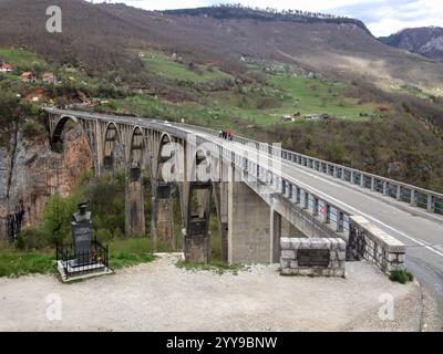 Đurđevića Tara-Brücke, eine Betonbrücke über die Schlucht des Flusses Tara, Montenegro, Balkan Stockfoto