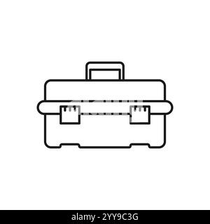 Toolbox Kontursymbole. Vektorabbildung. Bearbeitbare Kontur. Isoliertes Symbol für Web, Infografiken, Schnittstellen und Apps. Stock Vektor