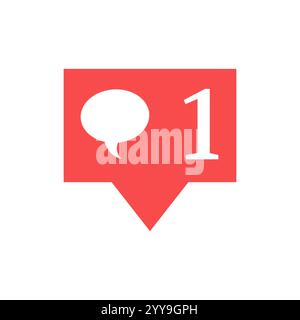 Benachrichtigung in sozialen Medien. Ein Kommentar. Vektorabbildung. Stock Vektor