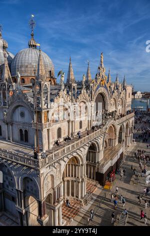 Markusdom (Markusdom) in der Stadt Venedig, Italien. Patriarchale Kathedrale Markusdom an der Piazza San Marco. Stockfoto