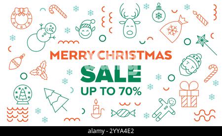 Weißes Banner Für Weihnachtsangebote Stock Vektor