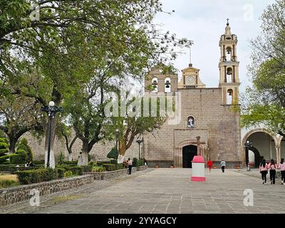 Otumba, Edomex, Mexiko - 14. Februar 2024: Otumba, magische Stadt im Bundesstaat Mexiko, wichtig für Esel, Obsidian und Pulque Stockfoto