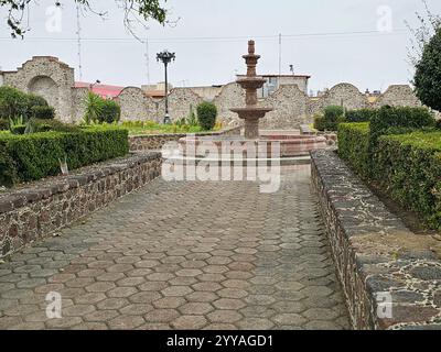 Otumba, Edomex, Mexiko - 14. Februar 2024: Otumba, magische Stadt im Bundesstaat Mexiko, wichtig für Esel, Obsidian und Pulque Stockfoto