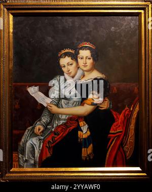 Porträt der Schwestern Zénaide und Charlotte Bonaparte 1821 von Jacques-Louis David Stockfoto
