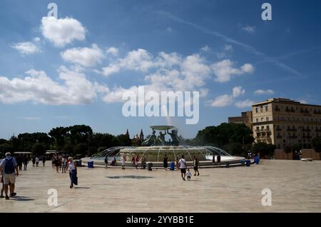 Triton-Brunnen, Valletta, Malta, Europa Stockfoto