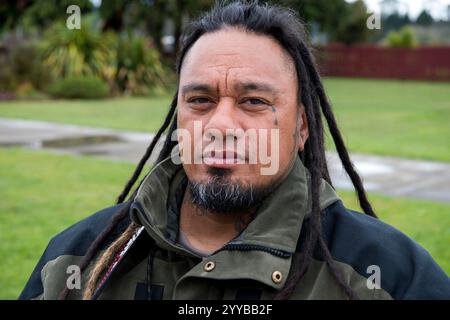 Maori-Mann in Neuseeland. Stockfoto