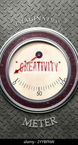 Kreativität und Vorstellungskraft, die ein hohes Maß an Kreativität zeigt Stockfoto