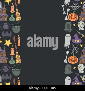 Halloween-Hintergrund mit Platz für Text. Cartoon Halloween Rahmen Stock Vektor
