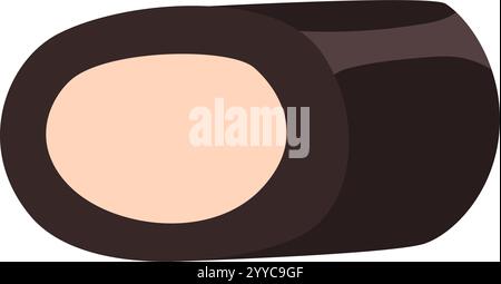 Süßholzbonbons mit weicher cremiger Füllung auf weißem Hintergrund sind eine perfekte Illustration für Süßwaren, Desserts oder süße Leckereien Stock Vektor