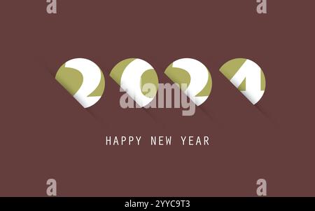 BEST Wishes – einfache dunkelbraune Neujahrskarte, Cover oder Hintergrunddesign-Vorlage – 2024 Stock Vektor