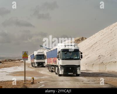Las Salinas de Torrevieja - dieses international anerkannte Feuchtgebiet hat eine lange Geschichte des Salzbergbaus. Der Naturpark Lagunas de la Mata-Torrevieja h Stockfoto