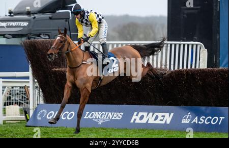 Ascot, Berkshire, Samstag, 21. Dezember 2024; Jungle Boogie und Jockey Darragh O’Keefe, Trainer Henry de Bromhead und Besitzer Malcom C Denmark. Credit JTW equine Images / Alamy Live News Stockfoto