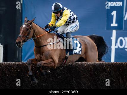 Ascot, Berkshire, Samstag, 21. Dezember 2024; Jungle Boogie und Jockey Darragh O’Keefe, Trainer Henry de Bromhead und Besitzer Malcom C Denmark. Credit JTW equine Images / Alamy Live News Stockfoto