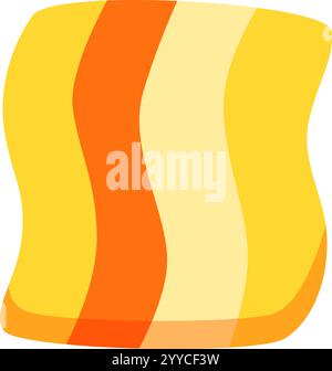 Farbenfroher abstrakter Hintergrund mit einer S-Form, die aus wellenförmigen Linien in leuchtenden Orange- und Gelbtönen gefertigt ist und eine dynamische und visuelle Darstellung erzeugt Stock Vektor