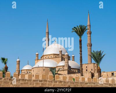 Zitadelle von Kairo oder Zitadelle von Saladin, Ägypten an einem klaren Morgen - Landschaftsaufnahme Stockfoto