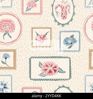Indian chinz doodleframe patterns-17 Stock Vektor
