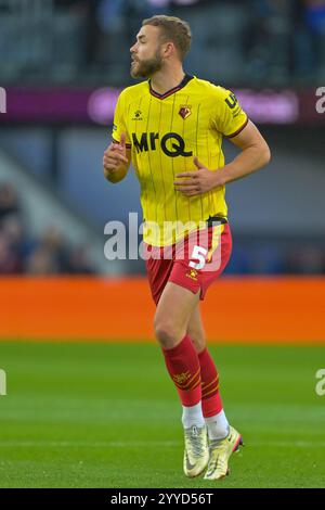 Turf Moor, Burnley, Lancashire, Großbritannien. Dezember 2024. EFL Championship Football, Burnley gegen Watford; Ryan Porteous von Watford Credit: Action Plus Sports/Alamy Live News Stockfoto