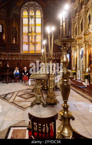 BRASOV (RUMÄNIEN) - Dormition der Mutter Gottes Kirche, Inneres Stockfoto