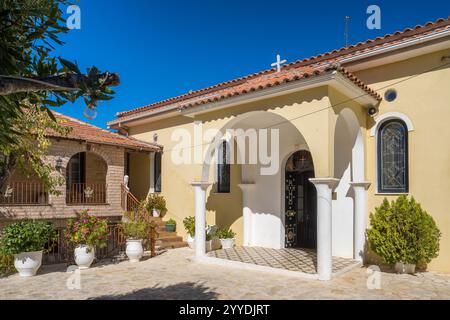 Eintritt zum Kathara-Kloster auf der Insel Ithaka, Kefalonia, Ionisches Meer, Griechenland. Stockfoto