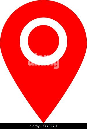 Roter Kartenzeiger, Kartenstift 3D Stock Vektor