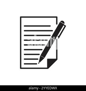 Notepad-Symbol. Einfaches Flaches Symbol Für Papier Und Stift. Notizbuch Mit Etwas Text. Vektorabbildung Stock Vektor