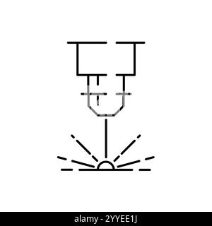 Lasersymbol, Strahlmaschine, Laser Anti-Aging für schöne Haut, Liniensymbol auf weißem Hintergrund - bearbeitbare Strichvektorillustration Stock Vektor