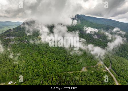 Grandfather Mountain in North Carolina Appalachen in der Sommersaison. Sommerlandschaft mit schöner Natur Stockfoto