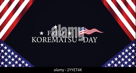 Ich erinnere mich an Fred Korematsu's Einen Tag der Reflexion über Bürgerrechte und Gleichheit Stock Vektor