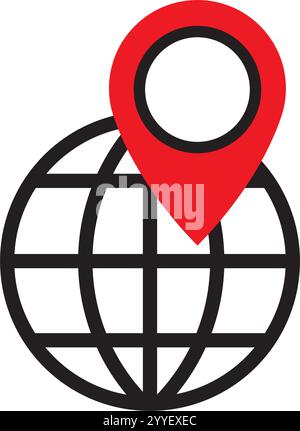 Symbol IP-Adresse Standort Vektor flache Illustration Stock Vektor