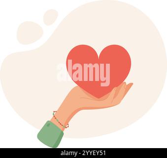 Herz-Hand-Geste Flach Stock Vektor