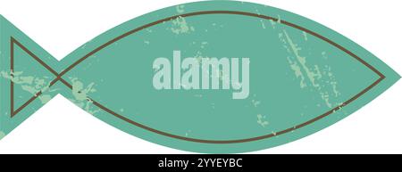 Brutalistisches Abstraktes Fischsymbol Stock Vektor