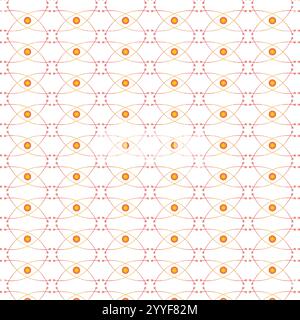 Orange Gelb nahtloses, kreisförmiges Blumenmuster mit transparentem Muster Stock Vektor