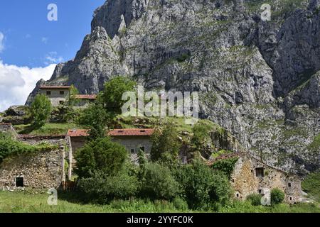 Bulnes, ein kleiner Vilage im Picos de Europa, Spanien Stockfoto