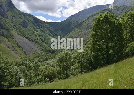 Bulnes, ein kleiner Vilage im Picos de Europa, Spanien Stockfoto