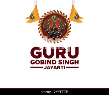 Vektor-Illustration von Guru Gobind Singh Jayanti (Geburtstag), Sikh Festival und Feier Stock Vektor