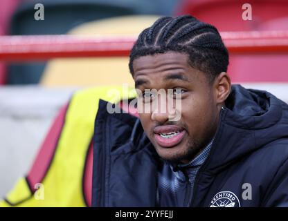 London, England, 21. Dezember 2024. Brentfords Jayden Meghoma während des Premier League-Spiels im Gtech Community Stadium in London. Der Bildnachweis sollte lauten: David Klein / Sportimage Stockfoto