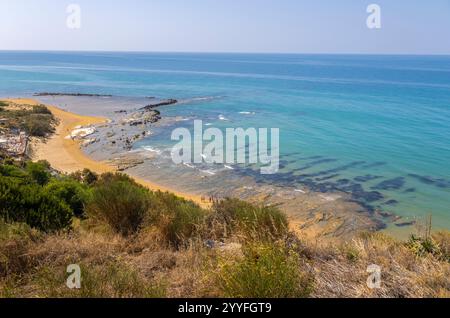 Scala dei Turchi, weißer Mergelfelsen im Dorf Realmonte, Provinz Agrigento, Sizilien, Italien Stockfoto