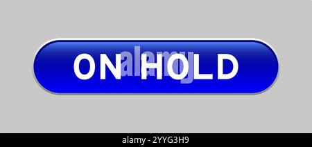 Blauer Knopf in Kapselform mit gehaltenem Wort auf grauem Hintergrund Stock Vektor