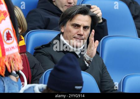 Rom, Italien. 2024. Vincenzo Montella während der italienischen Meisterschaft Serie A Fußballspiel zwischen AS Roma und Parma Calcio am 22. Dezember 2024 im Stadio Olimpico in Rom. Quelle: Federico Proietti / Alamy Live News Stockfoto