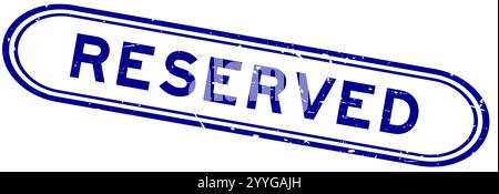 Grunge blau reservierte Wort Gummi Stempel auf weißem Hintergrund Stock Vektor