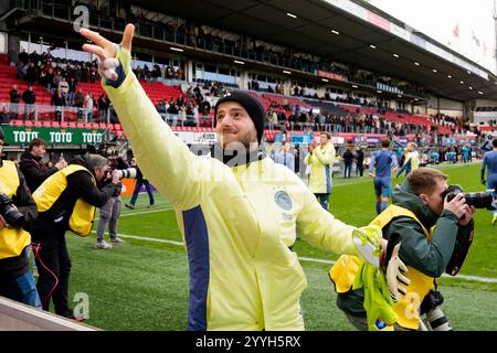 Roterdam, Niederlande. Dezember 2024. ROTTERDAM, 21-12-2024, Stadion Het Kasteel, Saison 2024/2025, niederländischer Eredivisie Football zwischen Sparta Rotterdam und Ajax, Ajax Keeper Diant Ramaj Credit: Pro Shots/Alamy Live News Stockfoto