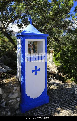 Einer der religiösen Schreine in Castillo de San Jose, Bergdorf Guadalest, Provinz Valencia, Spanien, Europa Stockfoto