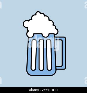 Vektorsymbol Bierglas. Schild für Grill und grill. Graph Symbol für das Kochen Website und Apps Design, Logo, App, UI Stock Vektor