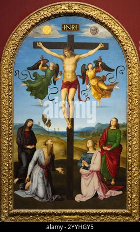 Raphael Painting; The Mond Crucifixion, 1502-03, Raphael Painting of Jesus Crucifixion of Christ, 16th Century; National Gallery London UK Stockfoto